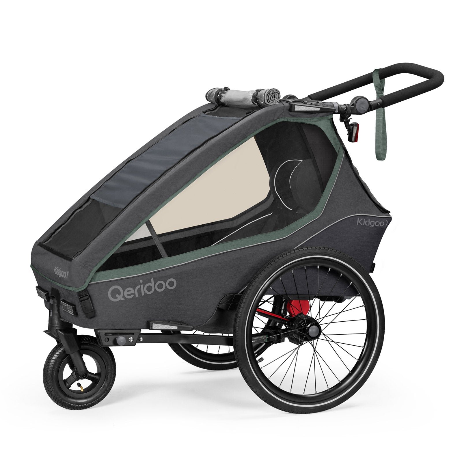 Qeridoo Kidgoo1 Kinder-Fahrradanhänger (2023) - Ivy Green - Ivy Green